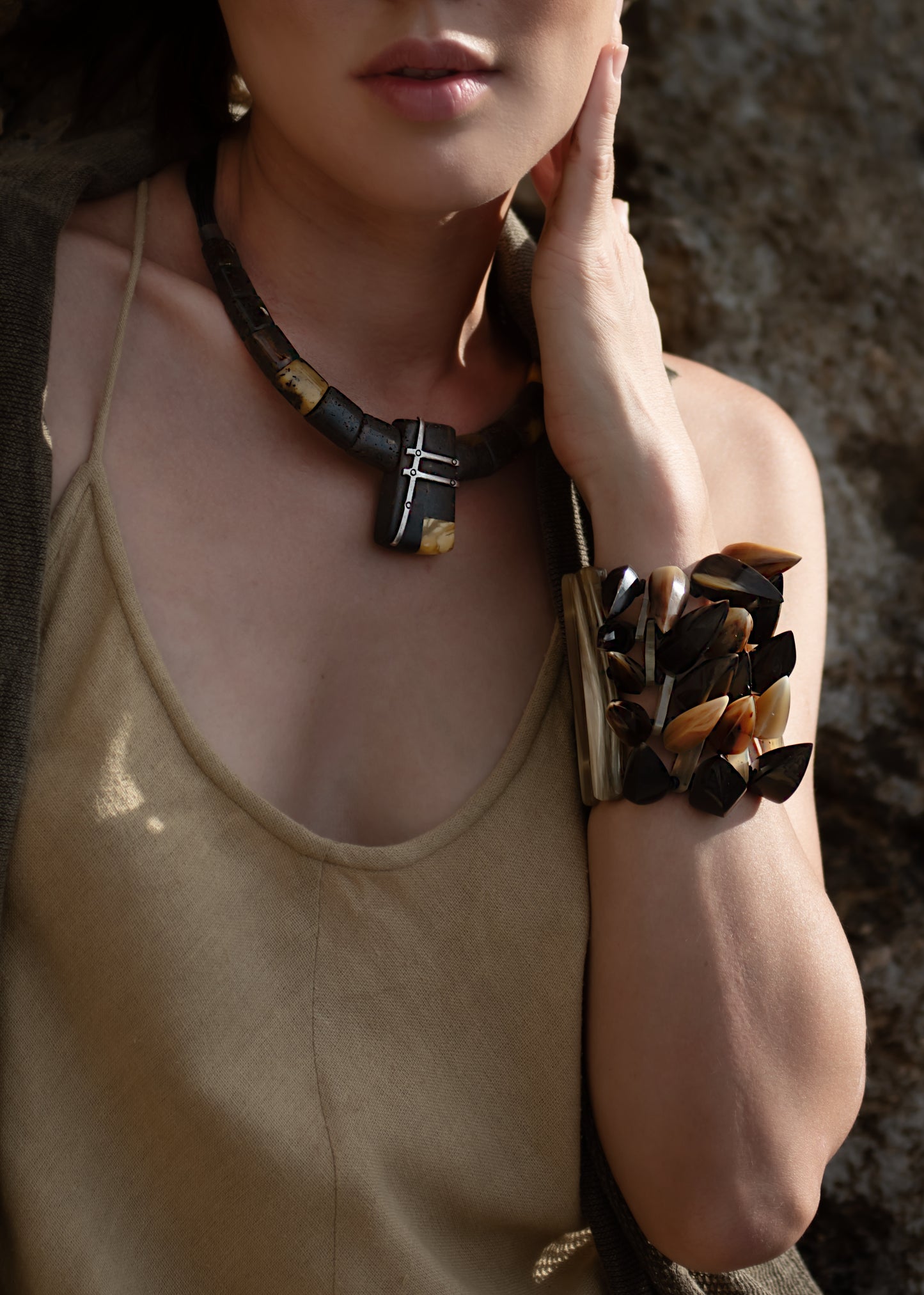 Suno Horn Bracelet, Buffalo Horn.