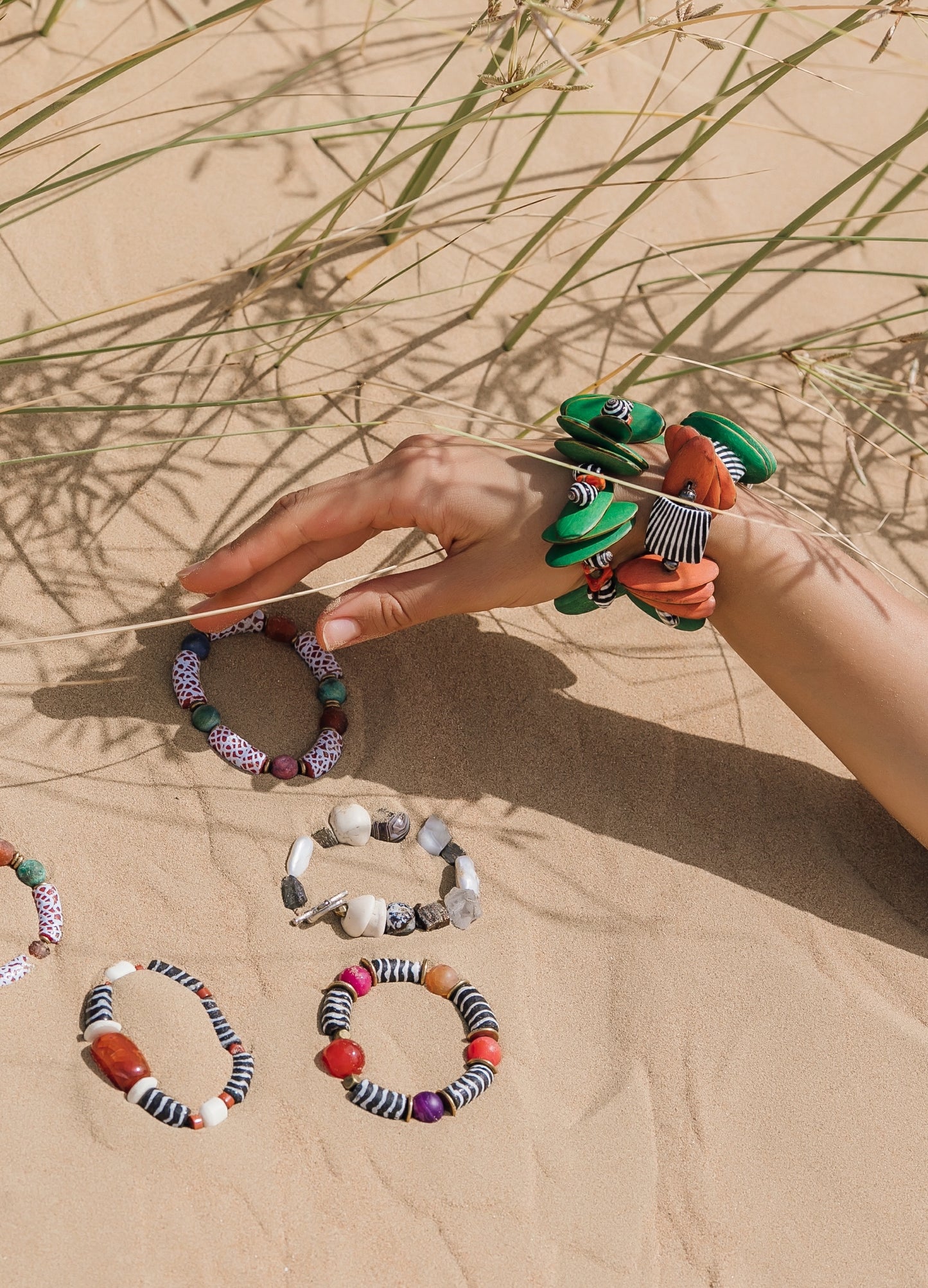 Abeni Statement Bracelet. Wood, Sea Shells.