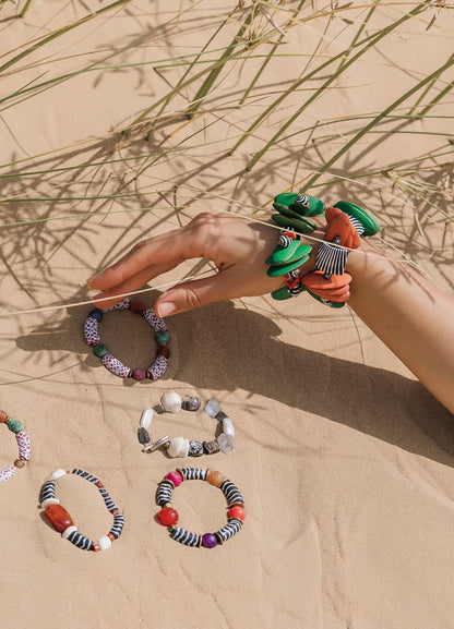 Abeni Statement Bracelet. Wood, Sea Shells.
